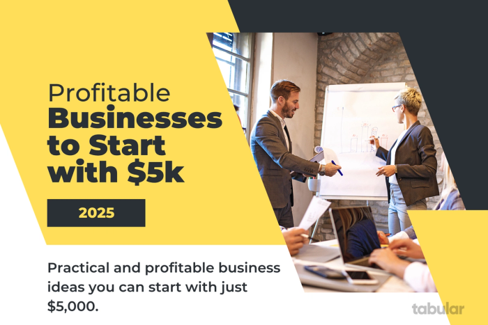 Businesses to start with 5k or less.